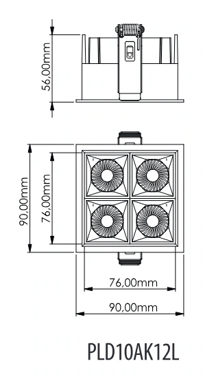 Recessed Square Spot PLD10AK